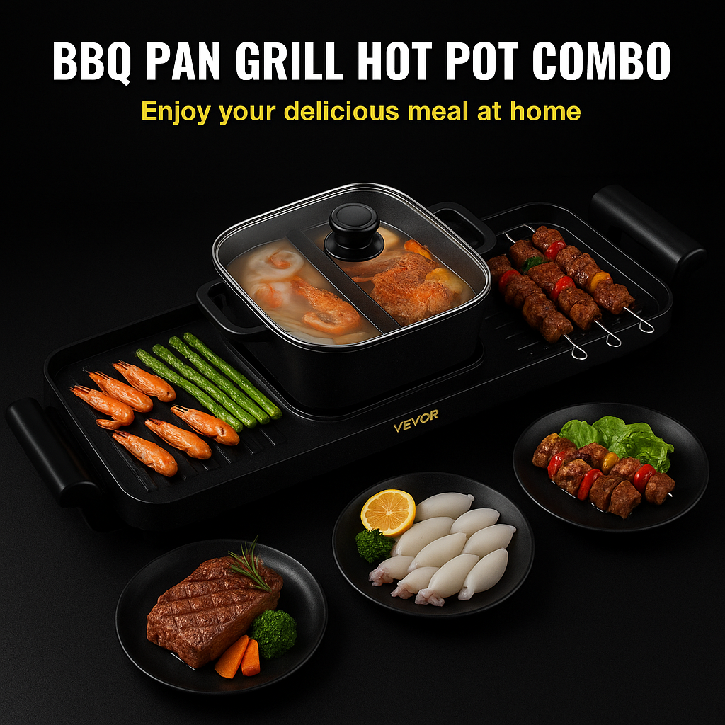 Multifunctional Teppanyaki Grill Pot With Dual Temp Control