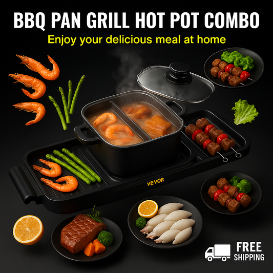Multifunctional Teppanyaki Grill Pot With Dual Temp Control